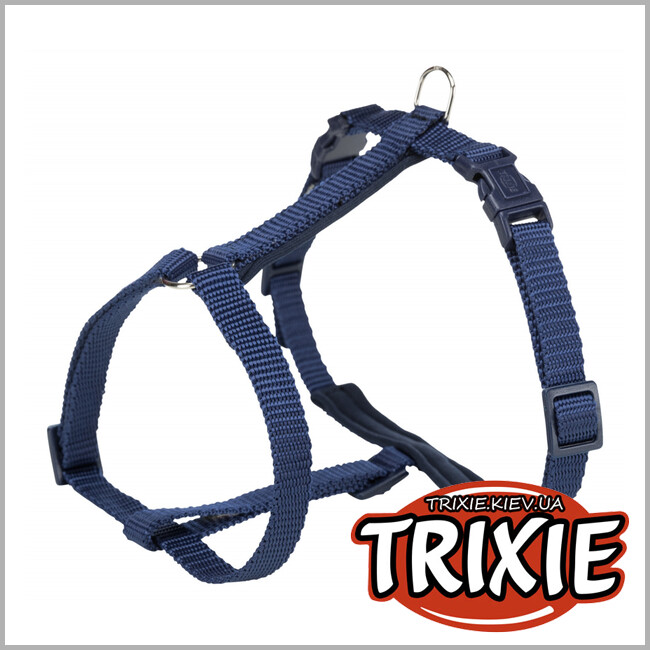 ТРИКСИ Украина - Шлея с поводком для кота Premium - TRIXIE (25–45 см/10 мм, 1.20 м, индиго)