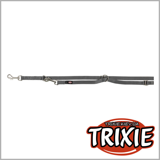 ТРІКСІ Україна - Повідець довгий Trixie Premium Adjustable Leash (Розмір XS-S: 3.00 м/15 мм, графіт)