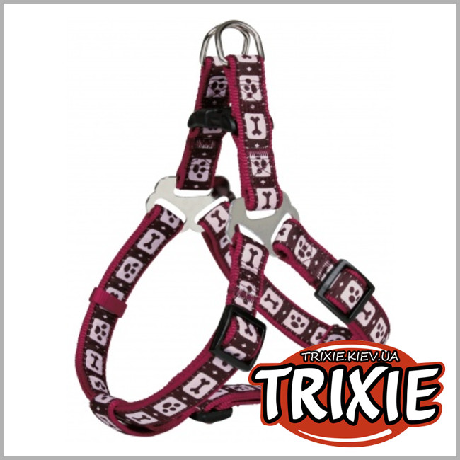 ТРІКСІ Україна - Шлей для собак TRIXIE - Bordeaux (Розмір: 30-40см/15мм, бордовий, нейлон)
