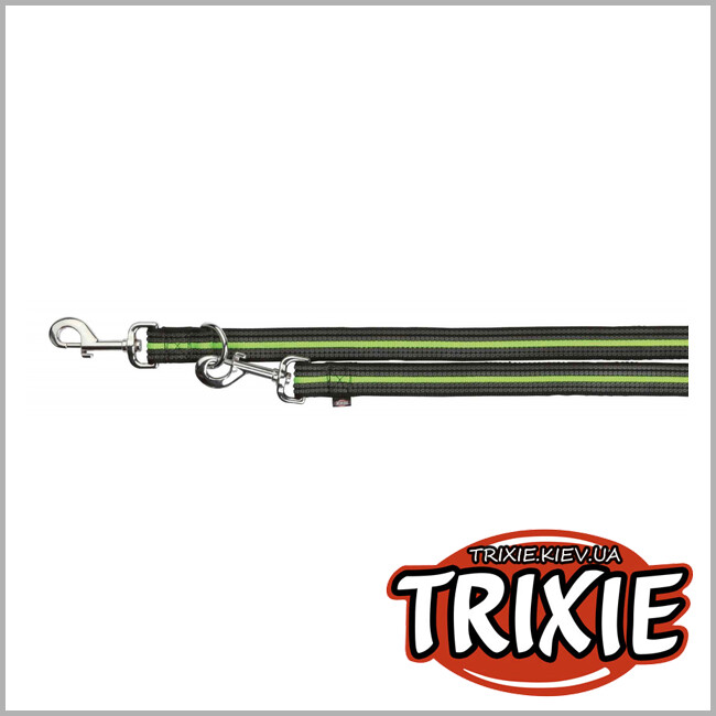 ТРИКСИ Украина - Поводок-перестежка Fusion-TRIXIE (S–L: 2.00м/17мм,черный/зеленый)