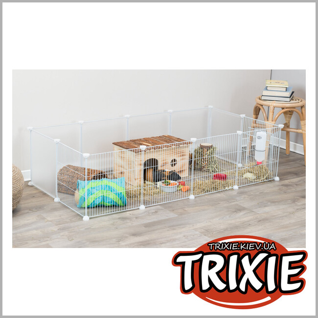 ТРИКСИ Украина - Вольер Trixie 62460 в помещение для морских.свинок/кролей (металл/пластик), 140х35х70см, белый