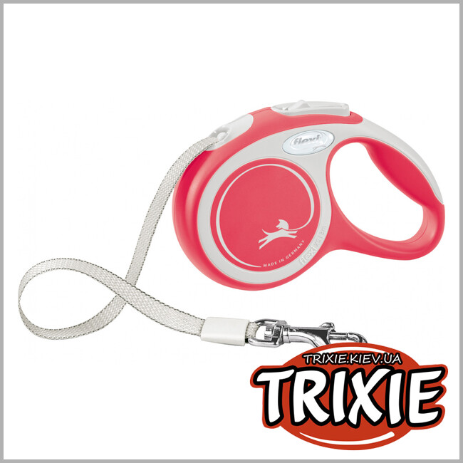 ТРИКСИ Украина - Флекси New COMFORT Trixie (XS, 3м/до 12кг, красный)