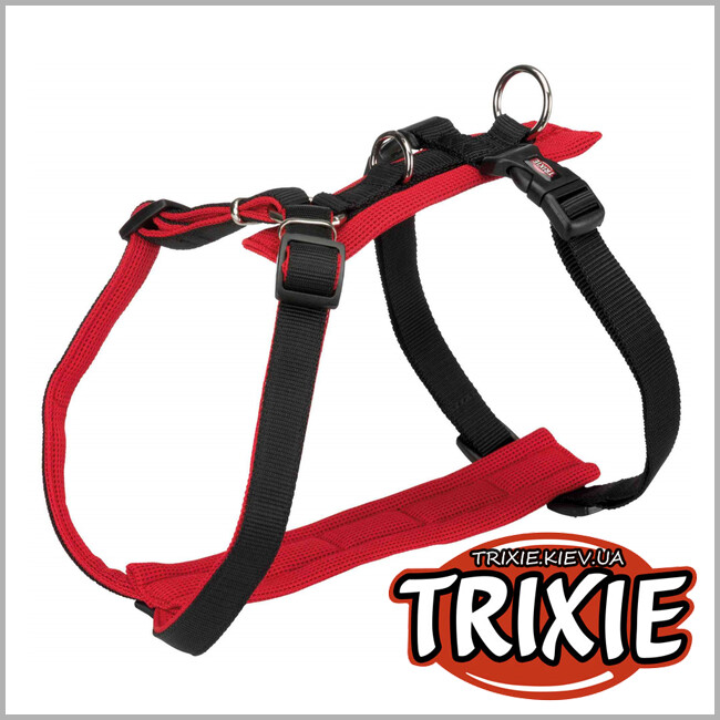 ТРІКСІ Україна - Шлейка Comfort Soft-TRIXIE (Розмір: 42-60см/20мм, чорний/червоний)