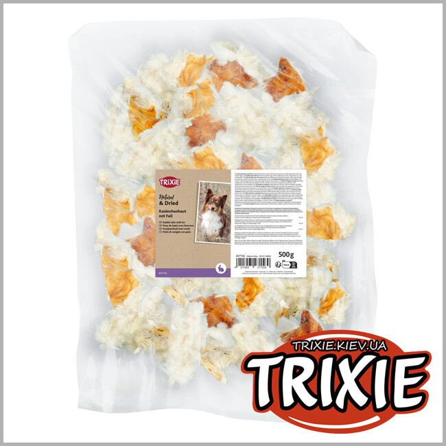 ТРИКСИ Украина - Кожа кролика с мехом для собак Trixie 27156 500гр