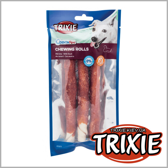 ТРИКСИ Украина - Палочка для чистки зубов Trixie DentaFun Duck Chewing Rolls (утка 17см * 3шт / 140g)