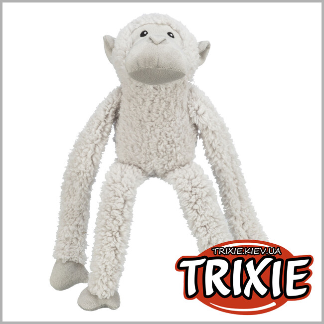 ТРИКСИ Украина - Игрушка Trixie 34821 для собак Обезьяна со звуком полиэстер белая 40см