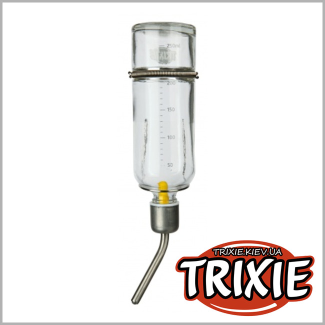 ТРИКСИ Украина - Стеклянная поилка для грызунов Trixie Glass Water Bottle (Обьем: 250мл)