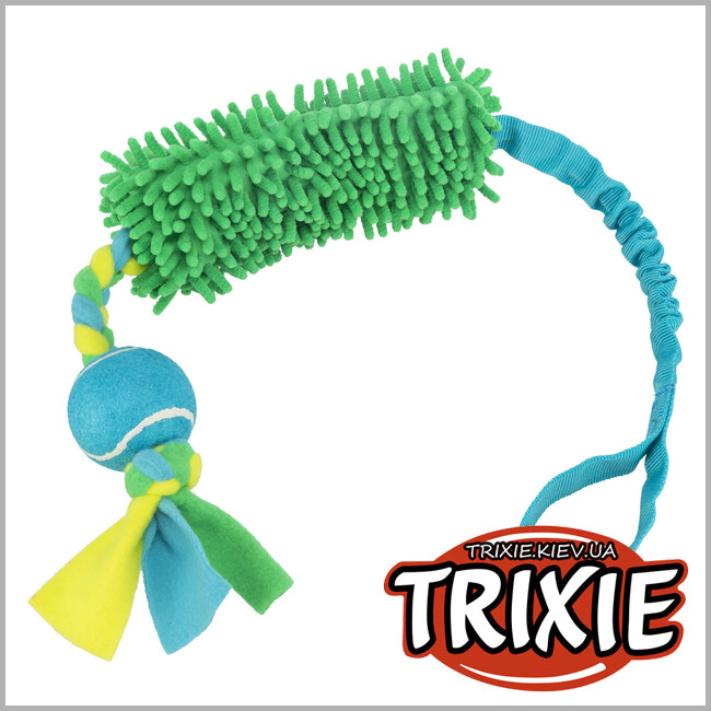 ТРИКСИ Украина - Канат Trixie 34705 Bungee теннисным мячом и амортизат (плюш), 85см