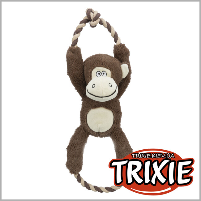 ТРИКСИ Украина - Игрушка Trixie 34720 для собак Обезьяна со звуком полиэстер/хлопок коричневый 40см