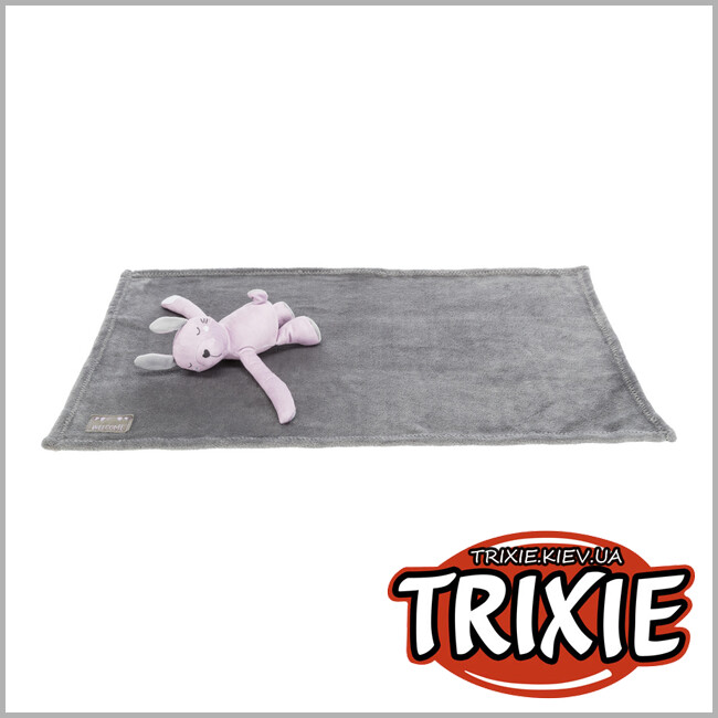 ТРИКСИ Украина - Набор коврик / мишка Trixie  Junior (плюш 75*50см серый/сиренев)