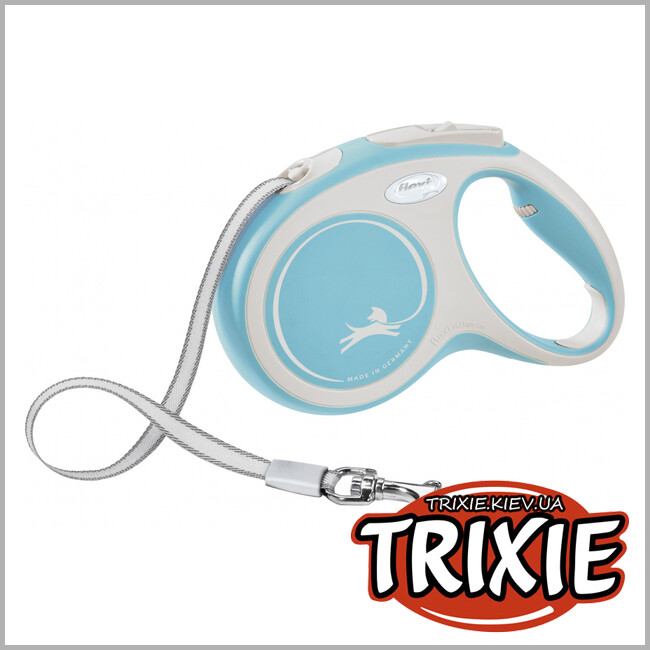ТРИКСИ Украина - Флекси New COMFORT - TRIXIE (M, 5м/до 25кг,голубой)