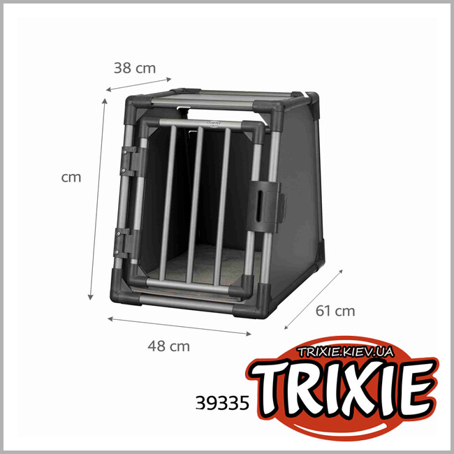 ТРИКСИ Украина - Транспортировочный бокс TRIXIE (алюминий, S:48×56×61 см, графит)