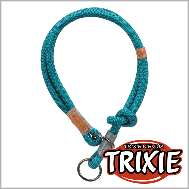 ТРИКСИ Украина - Ошейник-удавка для животных Trixie 17272 "BE NORDIC", M: 45см/8мм, петроль/светло-серый