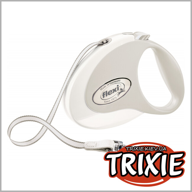 ТРИКСИ Украина - Флекси STYLE-TRIXIE (M, 5м/до 25 кг, белый)