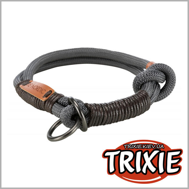 ТРИКСИ Украина - Ошейник-удавка BE NORDIC-TRIXIE (S–M: 40см/8мм,темно-серый/коричневый)