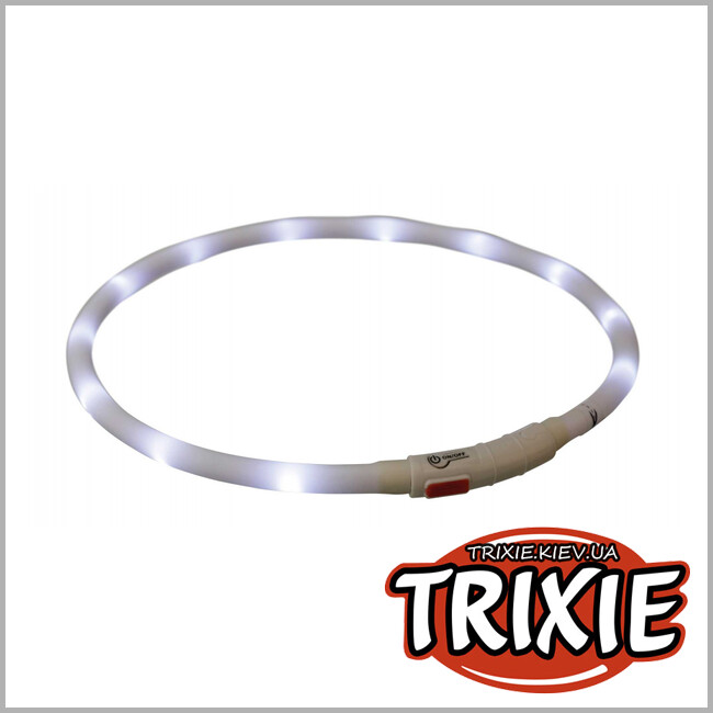 ТРИКСИ Украина - Ошейник светящийся USB - TRIXIE (70см/10мм, белый)