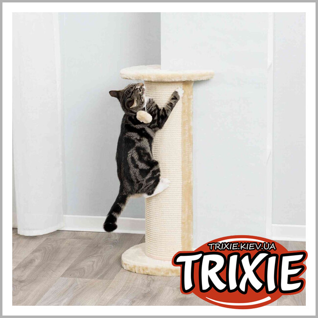 ТРІКСІ Україна - Драпак-колона для котів Trixie 4350 кутовий "Lorca", 75см,беж/натур