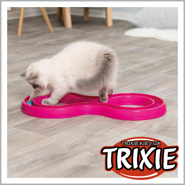 ТРІКСІ Україна - Світиться кулька в рейці іграшка для кота TRIXIE Ball Race(65*31 см, рожевий)