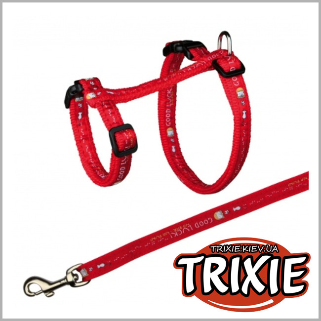 ТРИКСИ Украина - Шлея с поводком для крупных котов TRIXIE Cat Harness XL with Lead (34–57 cm/13 mm)