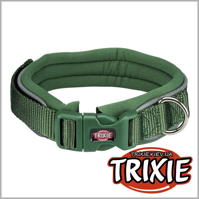 ТРИКСИ Украина - Ошейник TRIXIE Premium с неопреновой подкладкой (L–XL: 55–61 см/30мм, лесной)