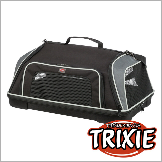 ТРИКСИ Украина - Сумка-переноска для авиаперевозок животных Trixie 28907 "Boarding airline", 55х23х40см, черный/серый