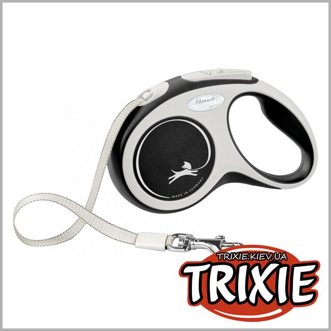 ТРИКСИ Украина - Флекси New COMFORT - TRIXIE (S, 5м/до 15кг, черный)