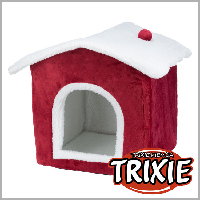 ТРИКСИ Украина - Лежак Trixie 92407 для собак Рождественский Nevio плюш/бараний мех/полиэстер/флис красный 35*45*38см