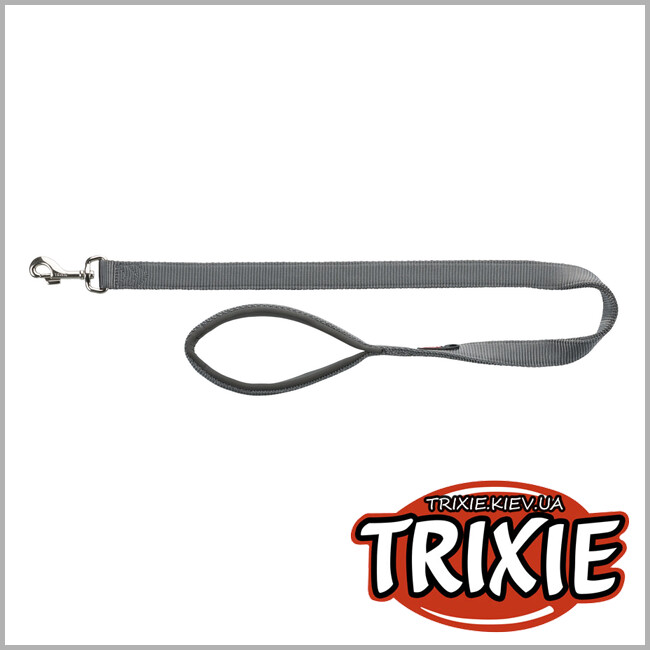 ТРІКСІ Україна - Повідець для собак Trixie 200016 Premium графітовий з неопреновою підкладкою розмір XS 120 cм/10 мм