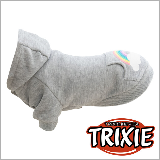 ТРИКСИ Украина - Худи с капюшоном Trixie 680804 "Rainbow Falls", XS: 30 см, светло-серый