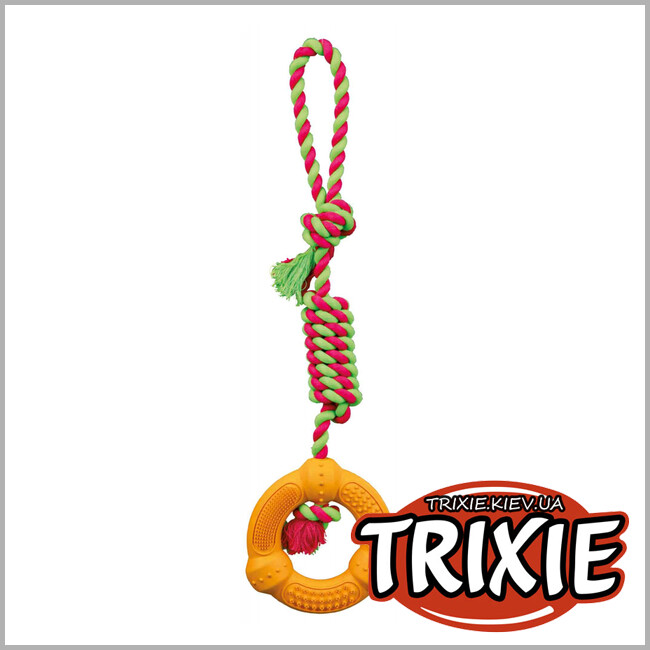 ТРІКСІ Україна - Кільце для зубів на канаті для собак TRIXIE - Denta Fun (12cm / 41 cm)
