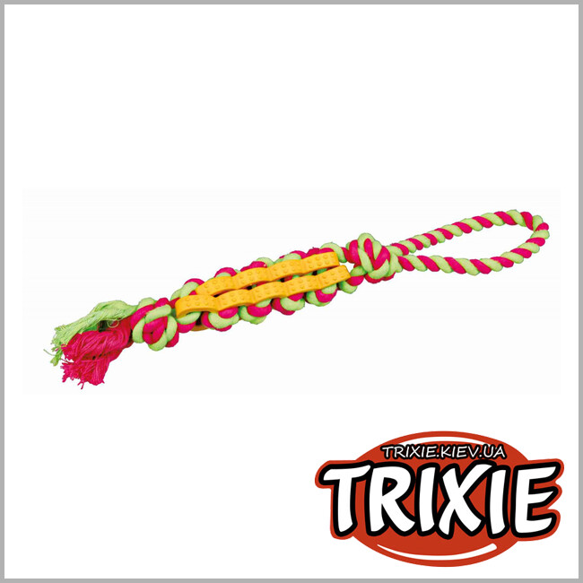 ТРИКСИ Украина - Двойная палочка на канате для собак TRIXIE - Denta Fun (Размер: 4см/37см)