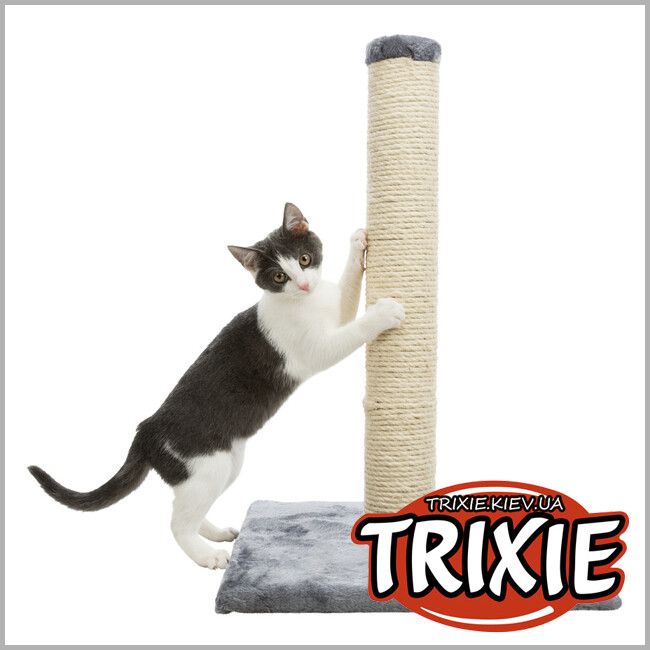 ТРІКСІ Україна - Кігтеточка дряпка на підставціTrixie Parla Scratching Post (сіра 62см)
