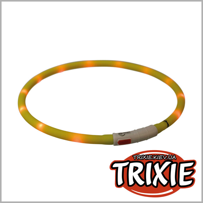 ТРИКСИ Украина - Ошейник светящийся USB-TRIXIE (70см/10мм,желтый)