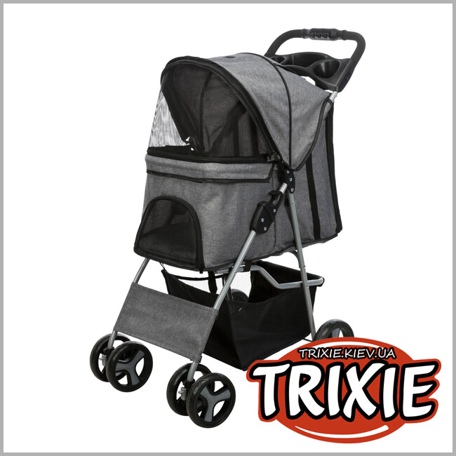 ТРИКСИ Украина - Коляска для животных Trixie 28959 "Buggy", 47х100х80см, 4.9кг, серый