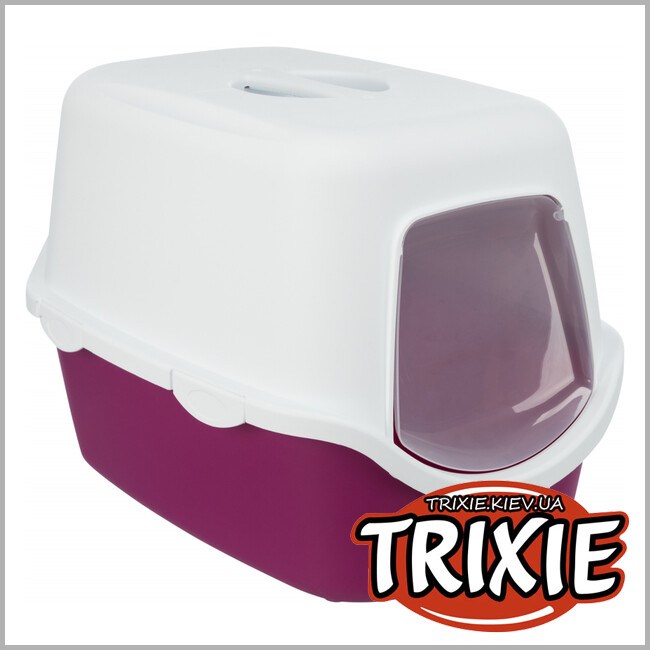 ТРІКСІ Україна - Туалет-будиночок для котів Trixie - Vico (40*40*56см, Колір: ягідний/білий)
