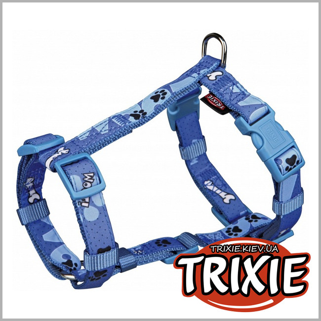 ТРІКСІ Україна - Шлей для собак TRIXIE - Woof (Розмір: 40-65см/20мм, Колір: синій, нейлон)