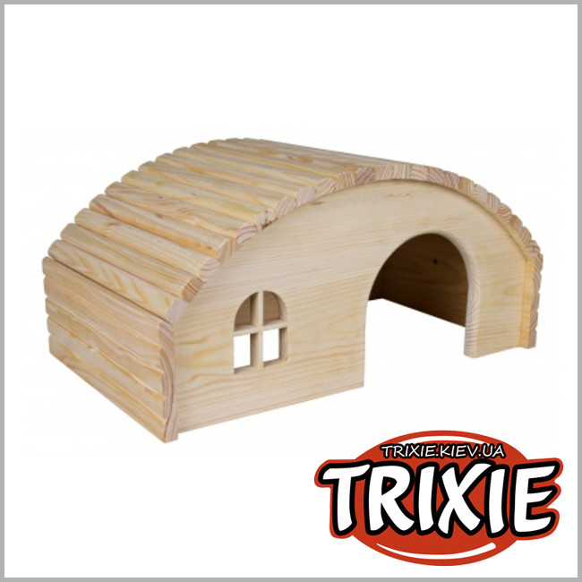 ТРІКСІ Україна - Дерев'яний напівкруглий будиночок для кроликів TRIXIE (Розмір: 42х20х25см)