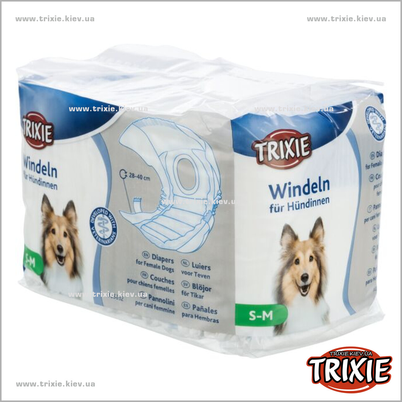 TX-23632 Памперсы Trixie Diapers for Female Dogs (S-M 12шт. Обхват
